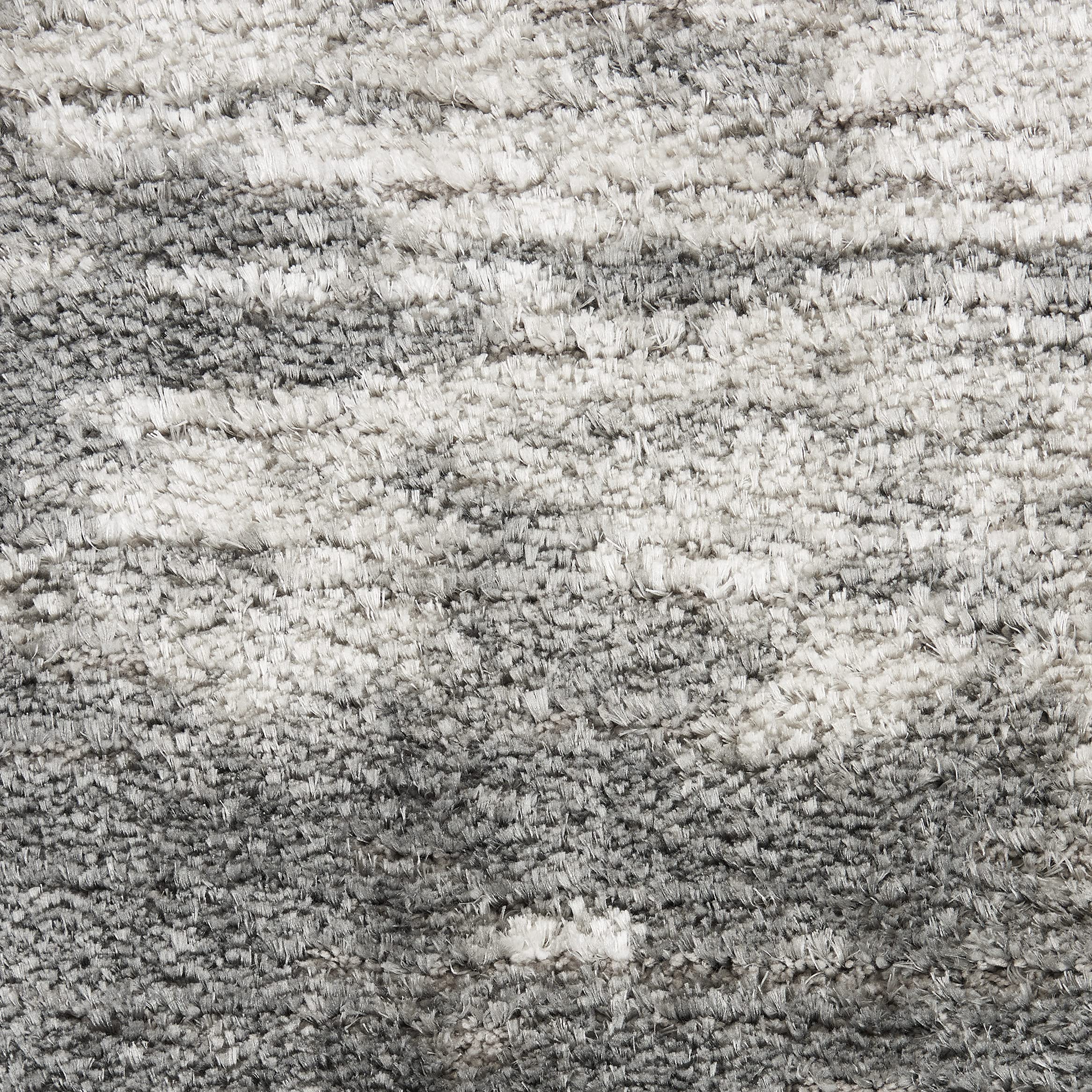 Nourison Luxurious Shag Charcoal/Ivory 4' x 6' Area Rug - Soft Plush, Easy Clean, Non-Shedding, Stain Resistant for Bedroom, Living Room, Dining Room & Kitchen Decor (4x6) - Perfect for Cozy Home, Apartment and Office Spaces