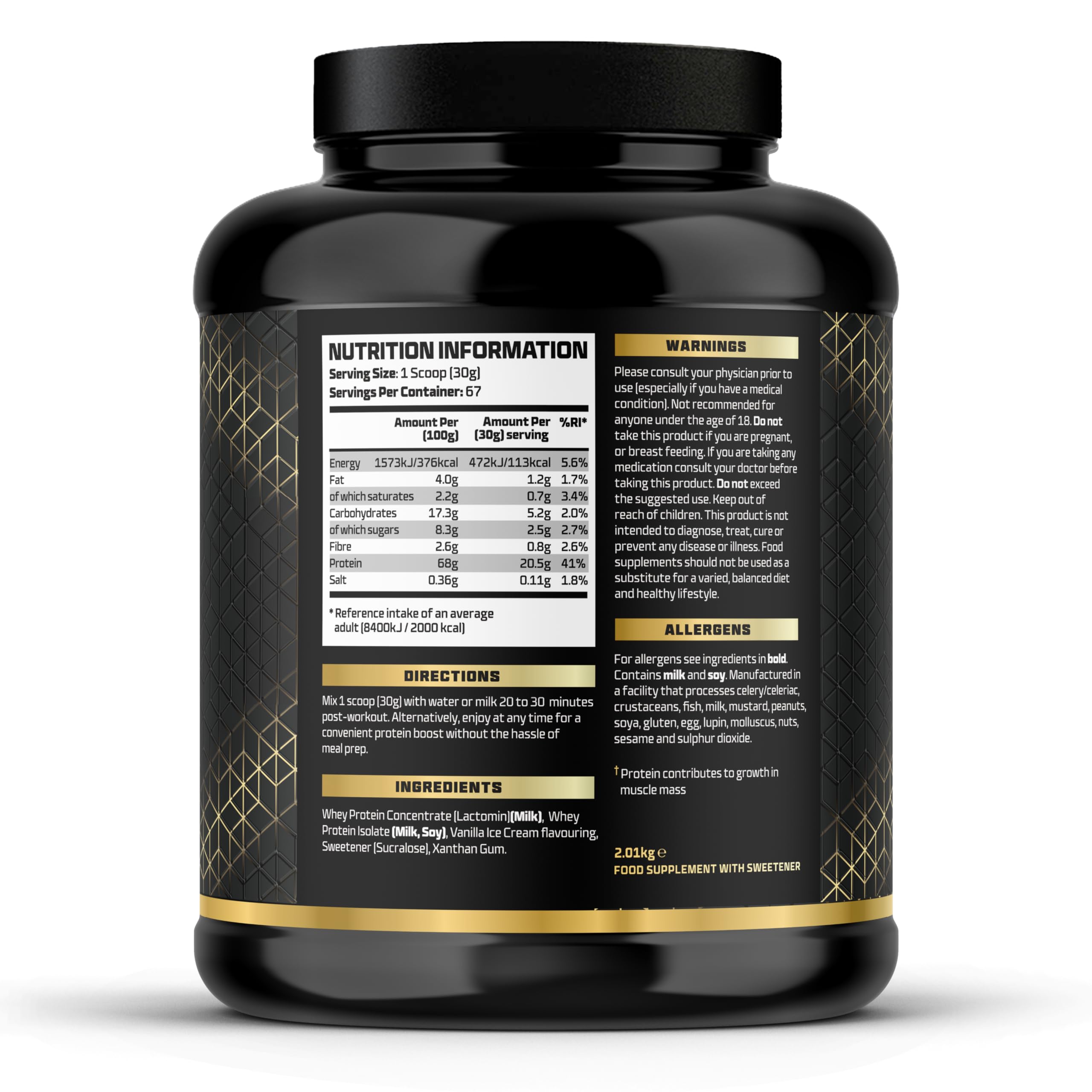 Beast Pharm Whey Protein Powder 2kg (4.4 lbs) - Premium Muscle Recovery Supplement | Eddie Hall Approved | Ideal for Post-Workout, Weight Training & Bodybuilding