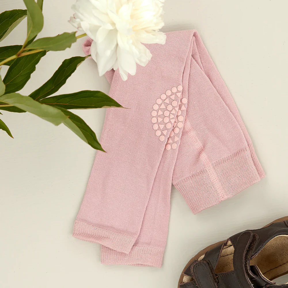 Go Baby Go Soft Pink Non-Slip Crawling Leggings for Babies - Cute & Comfortable Infant Leg Warmers for Playtime, Learning to Walk & Photo Shoots