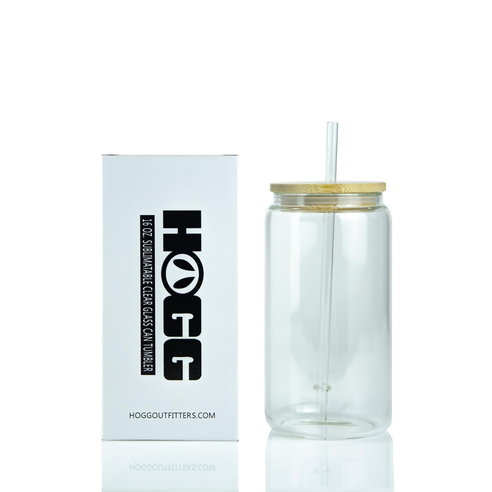 16oz Sublimation Glass Cups - Clear Frosted Bulk (25 Units) with Bamboo Lids & Straws | Customizable Sublimation Blanks for DIY Projects | Perfect for Cold Drinks, Smoothies, and Personalized Gifts