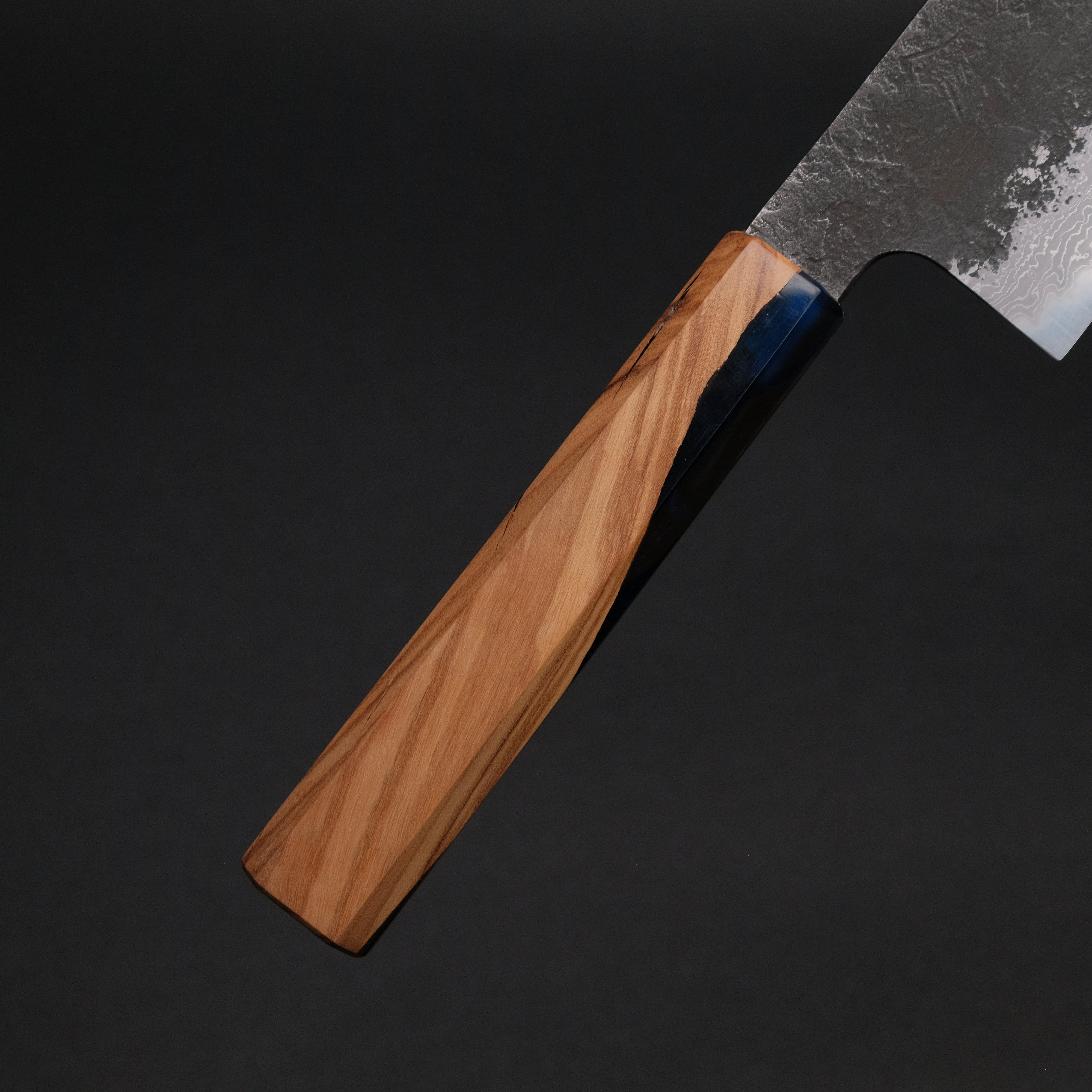 Premium Ajikataya White #2 Nashiji Damascus Nakiri Knife 180mm - Olive Wood & Resin Handle (#52) - Japanese Kitchen Knife for Professional Chefs & Home Cooking, Perfect for Slicing Vegetables, Herbs & Boneless Meat