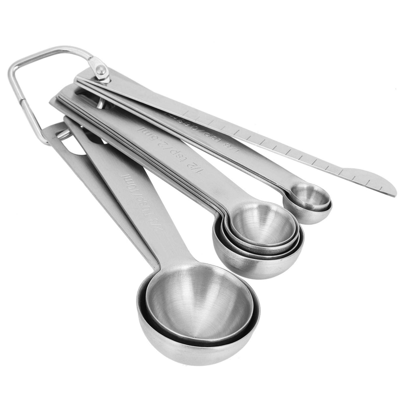 Premium 304 Stainless Steel Measuring Spoons Set - 6-Piece Accurate Kitchen Measuring Tools for Baking, Cooking & Coffee - Dishwasher Safe & Rustproof for Home & Professional Use