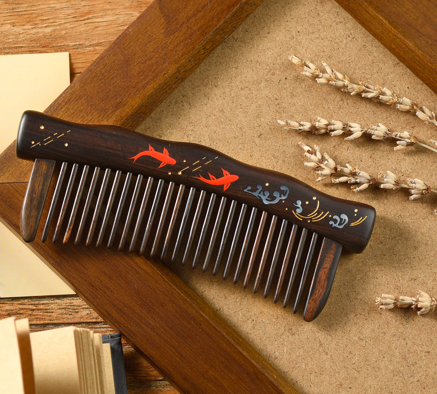 Premium Black Rosewood Hair Comb for Women - Natural Wooden Detangling Comb for Smooth & Shiny Hair - Perfect for Styling, Gifts & Daily Hair Care