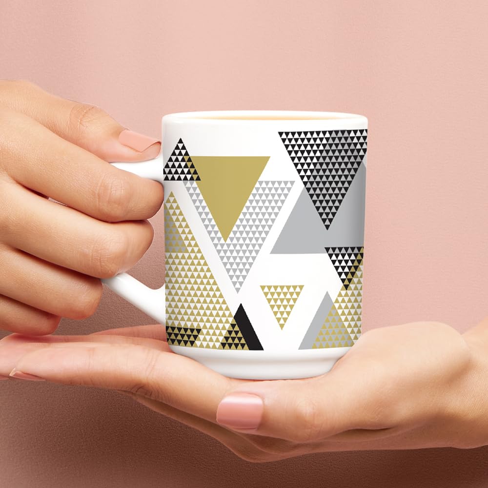 Borosil Nivaah Opalware Tea & Coffee Mugs Set of 6 (240ml Each) - Microwave & Dishwasher Safe, Bone-Ash Free - Ideal for Home, Office, Gifts & Daily Use - Elegant White Crockery Set