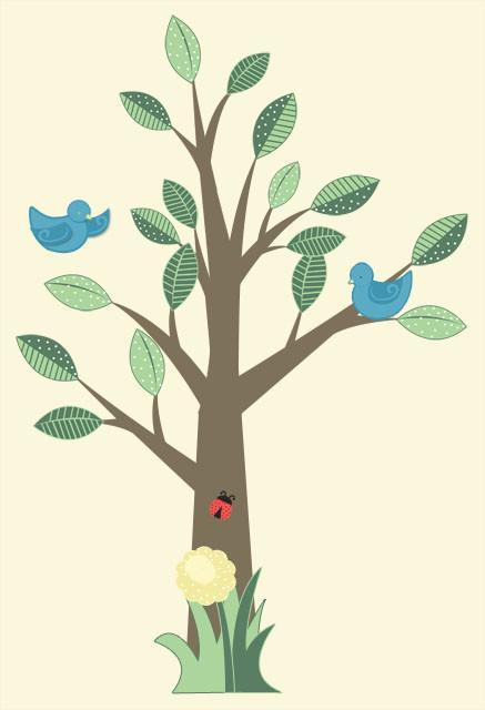 Beautiful Nursery Tree Mural Wall Decal - Self-Adhesive Removable Wall Stickers for Baby Room Decor, Kids Bedroom & Playroom - Perfect for Gender Neutral Nursery Themes