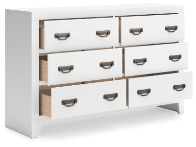 Binterglen 6-Drawer Dresser for Bedroom - Solid Wood Chest of Drawers with Metal Handles, Modern Storage Organizer for Clothes, Bedroom, Nursery & Living Room