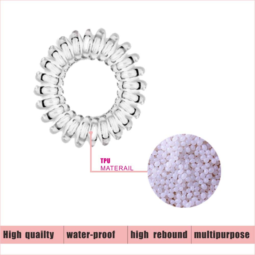 No Crease Spiral Hair Ties - Traceless Phone Cord Hair Coils for Workout & Swimming