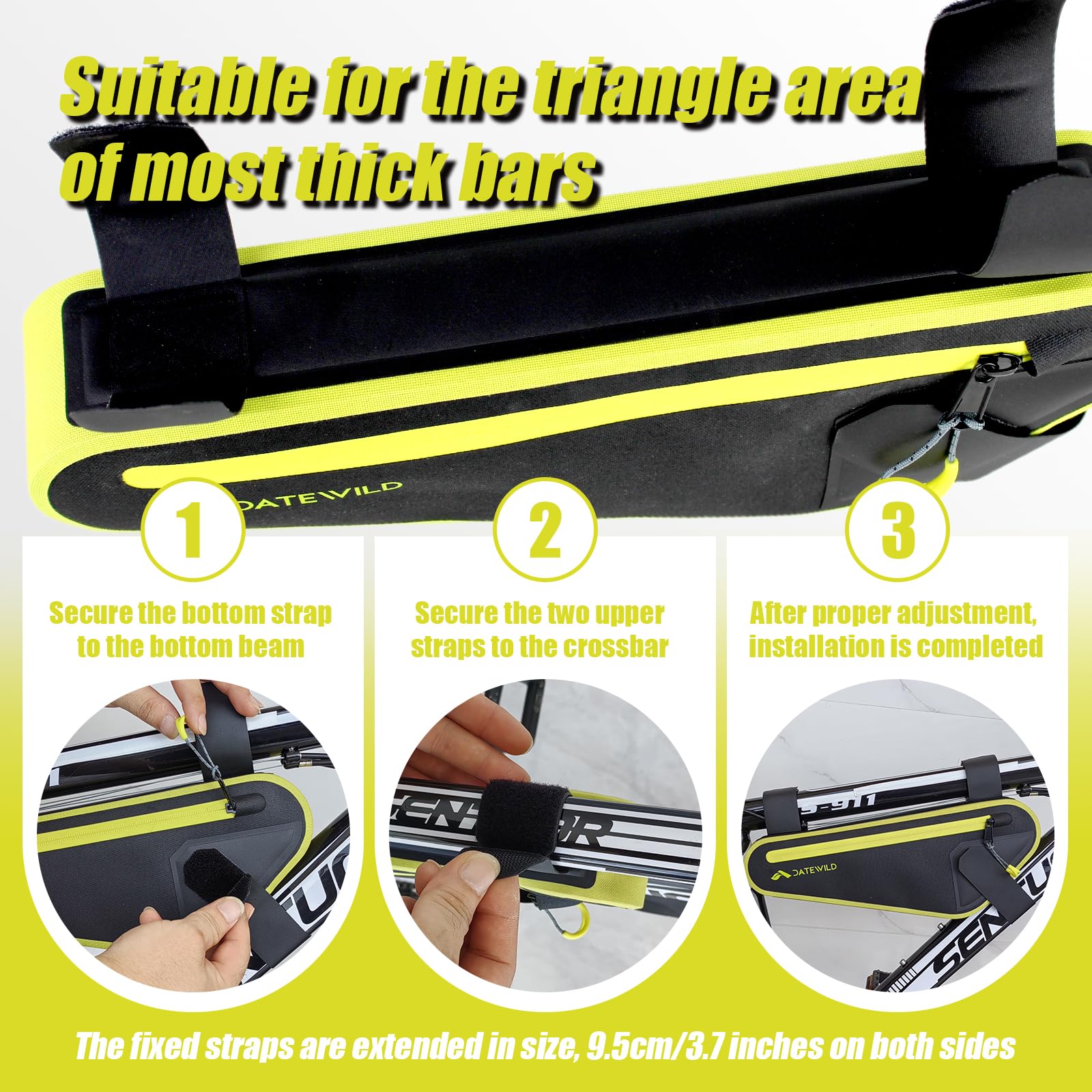 Waterproof Bike Frame Bag - Large Capacity Bicycle Storage for Phone, Glasses, Wallet & Keys | Durable Cycling Accessories for Road Bikes & Commuting | Perfect for Daily Rides, Urban Commuting & Outdoor Adventures