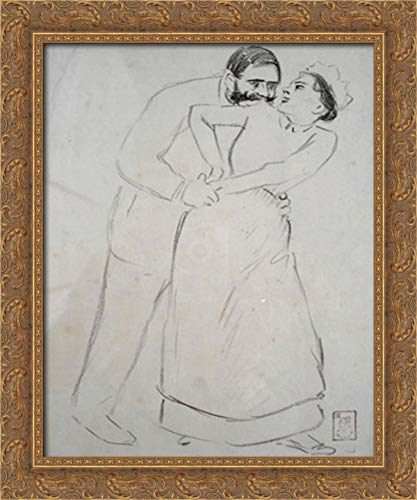 20x24 Gold Ornate Wood Framed Canvas Art - Theophile Steinlen Vintage Wall Decor for Living Room, Bedroom & Office - Classic French Poster Artwork