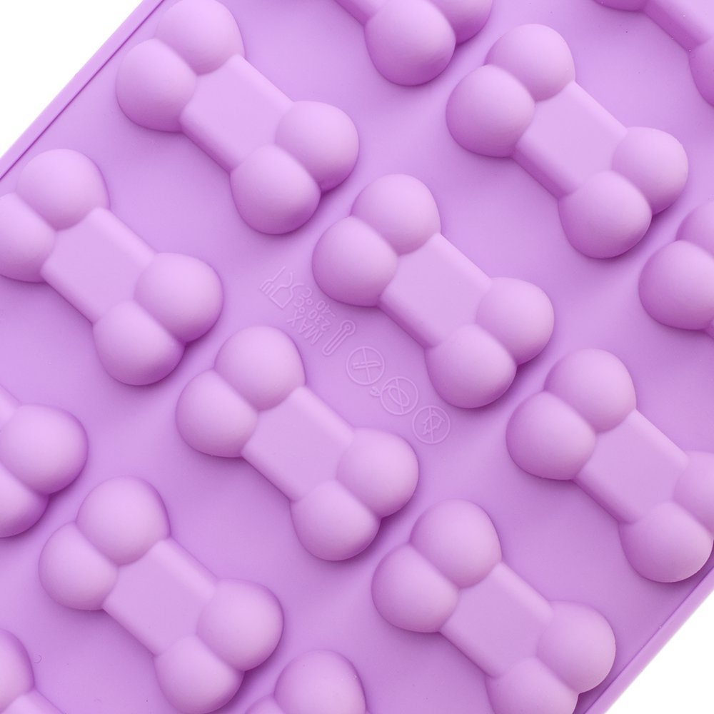Premium Non-Stick Food Grade Silicone Dog Treat Molds - 6 Cavity Jumbo Paw & Bone Shapes for Chocolate, Candy, Jelly, Ice Cubes - Perfect for DIY Dog Treats, Baking & Party Favors (Set of 4)