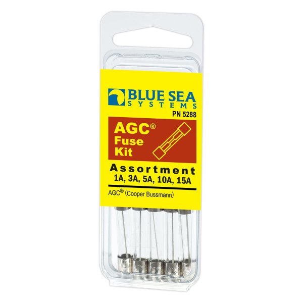 Blue Sea Systems 5288 5-Piece AGC Fuse Kit - Marine & Automotive Electrical Protection for Boats, RVs, and Vehicles
