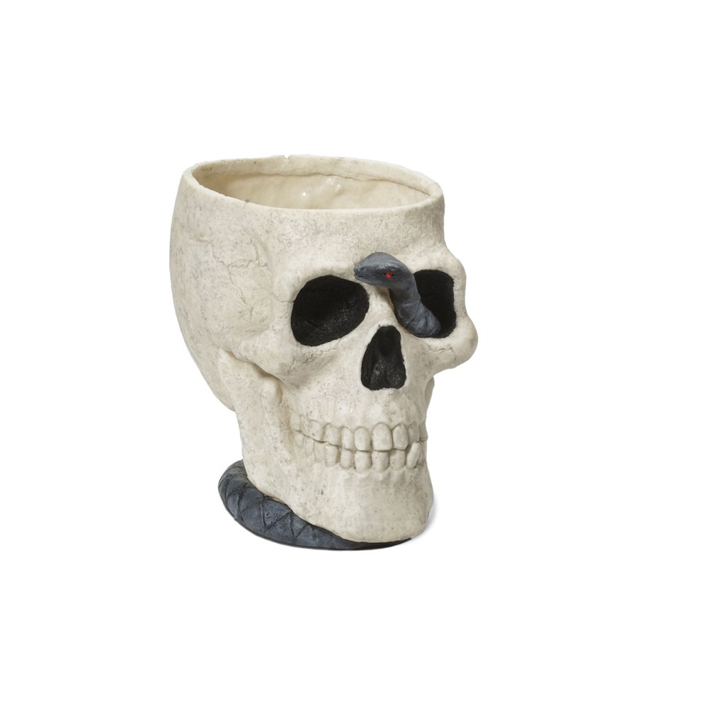 Department 56 Halloween Skull Cachepot Candy Bowl - Spooky Home Decor for Halloween Parties & Trick-or-Treating