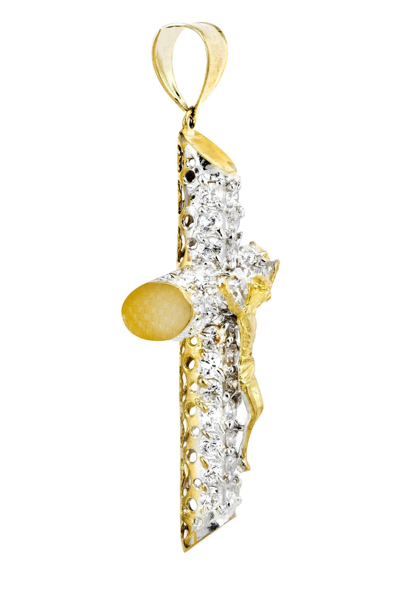 10K Gold Cross Pendant for Women & Men - 14.7 Grams Religious Jewelry - Perfect for Baptism, First Communion & Everyday Wear