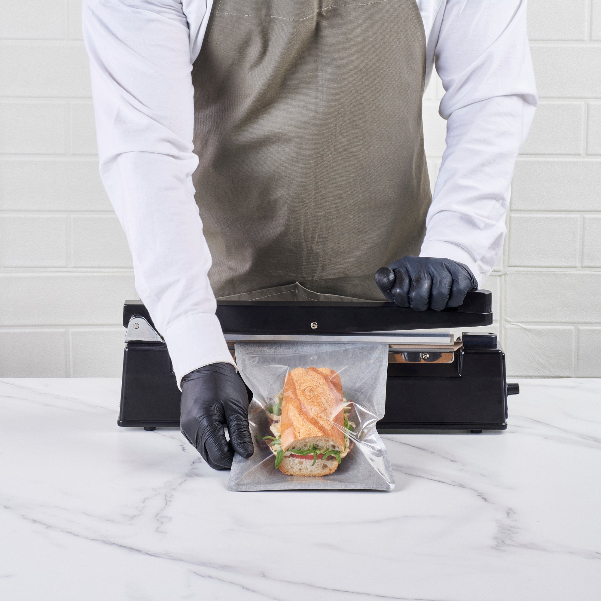 Black Plastic Large Sandwich & Snack Bags - Heat Sealable, 11.5