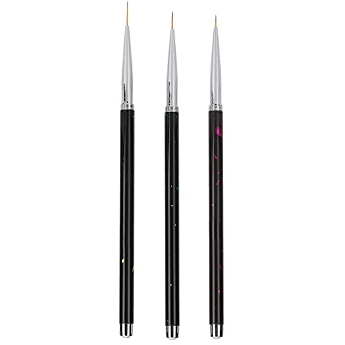 Professional Nail Art Brush Set - 3pcs Nail Design Brushes for UV Gel, Extensions & Polish - Perfect for Home Use & Salon Nail Art - Ideal for DIY Manicures, Nail Painting & Professional Nail Design