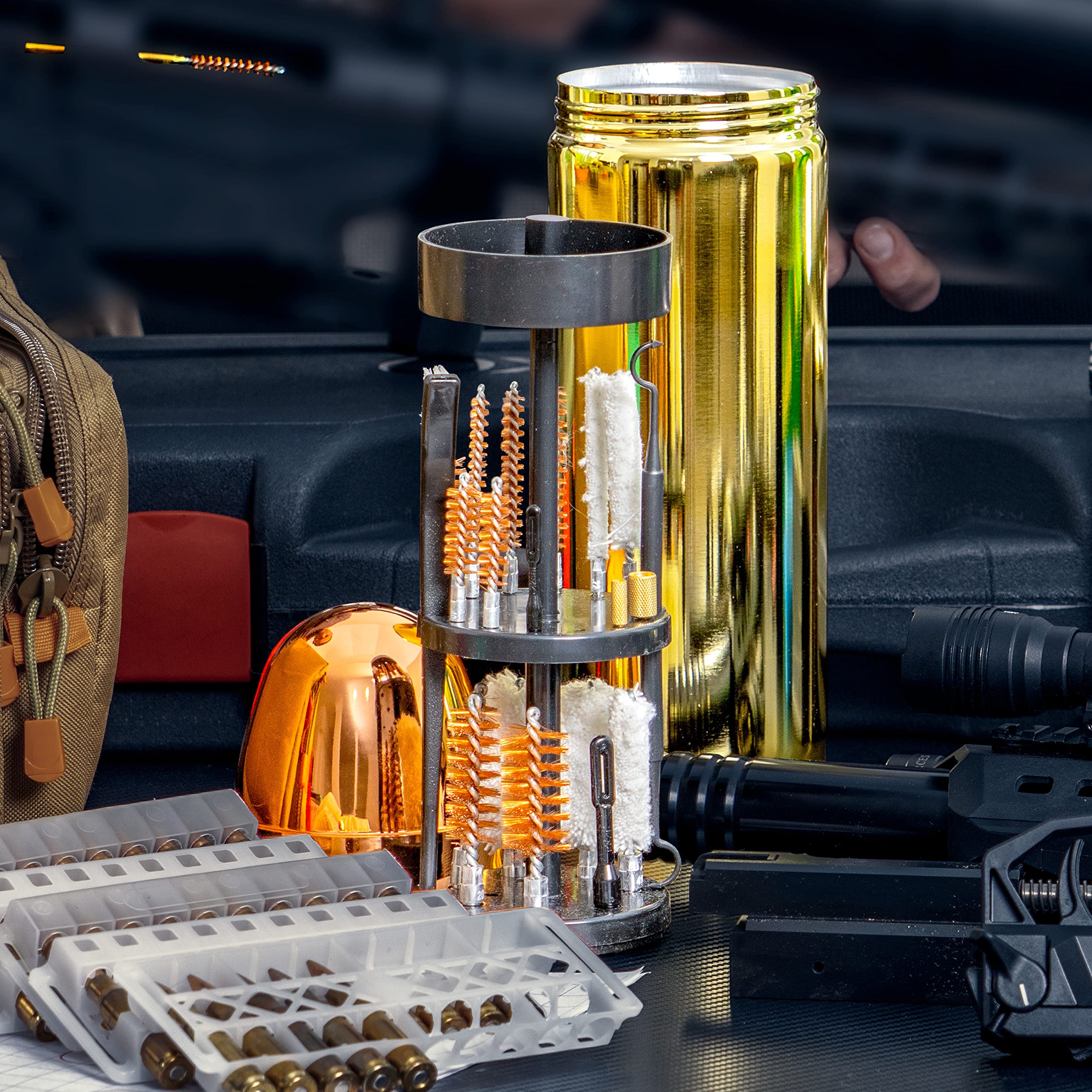 Premium Gun Cleaning Kit with Aluminum Bullet-Shaped Case - Complete Maintenance Tools for Handguns, Rifles & Shotguns - Perfect for Home, Range & Hunting Use