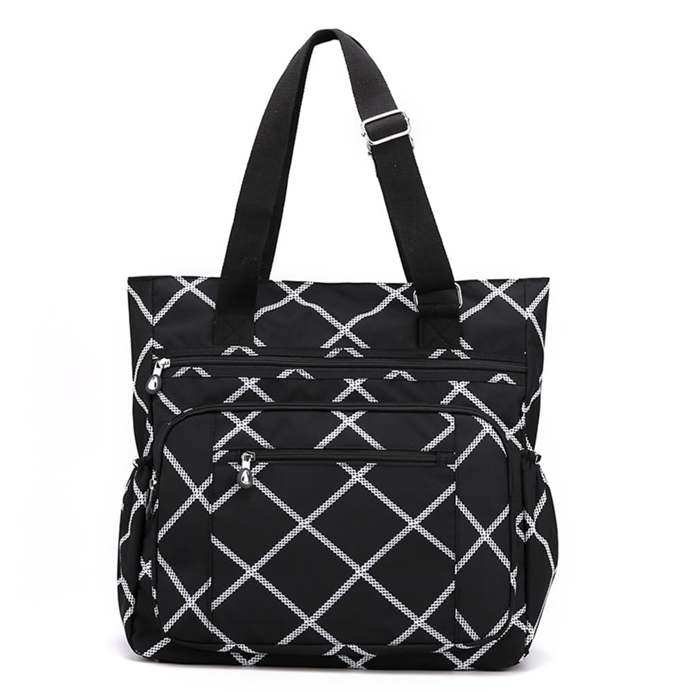 Stylish Multi-Pocket Nylon Tote Bag for Women - Large Capacity Shoulder Purse with Multiple Compartments - Perfect for Travel, Work, and Everyday Use