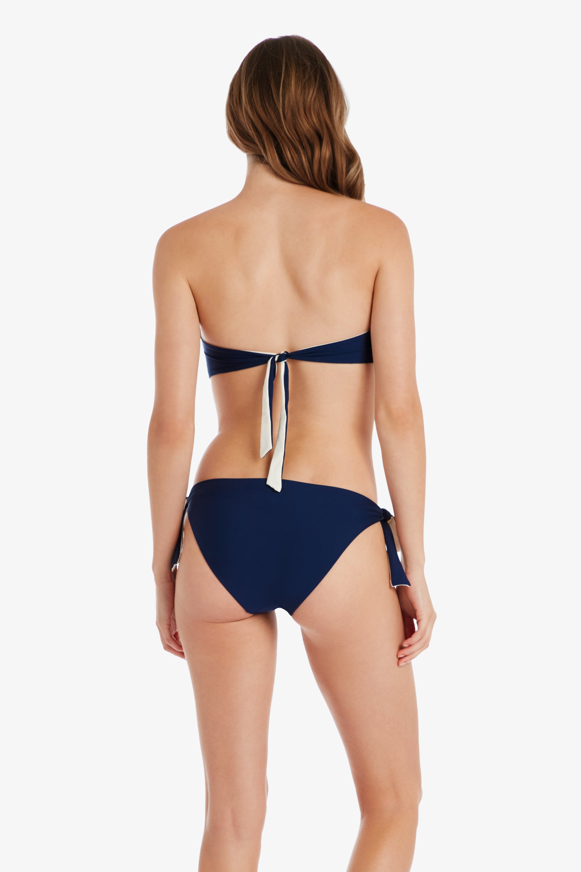 Reversible Tie Hipster Underwear for Women - Navy & Ivory - Comfortable High Waist Panties for Everyday Wear and Lounge