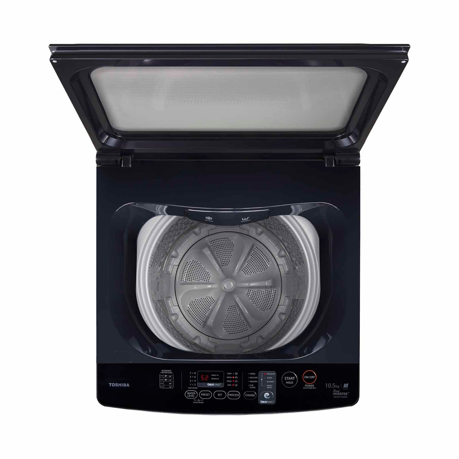 AW DM1150JS 10.5KG Top Load Washing Machine - Energy Efficient Laundry Washer for Home, Apartment & Dorm Use