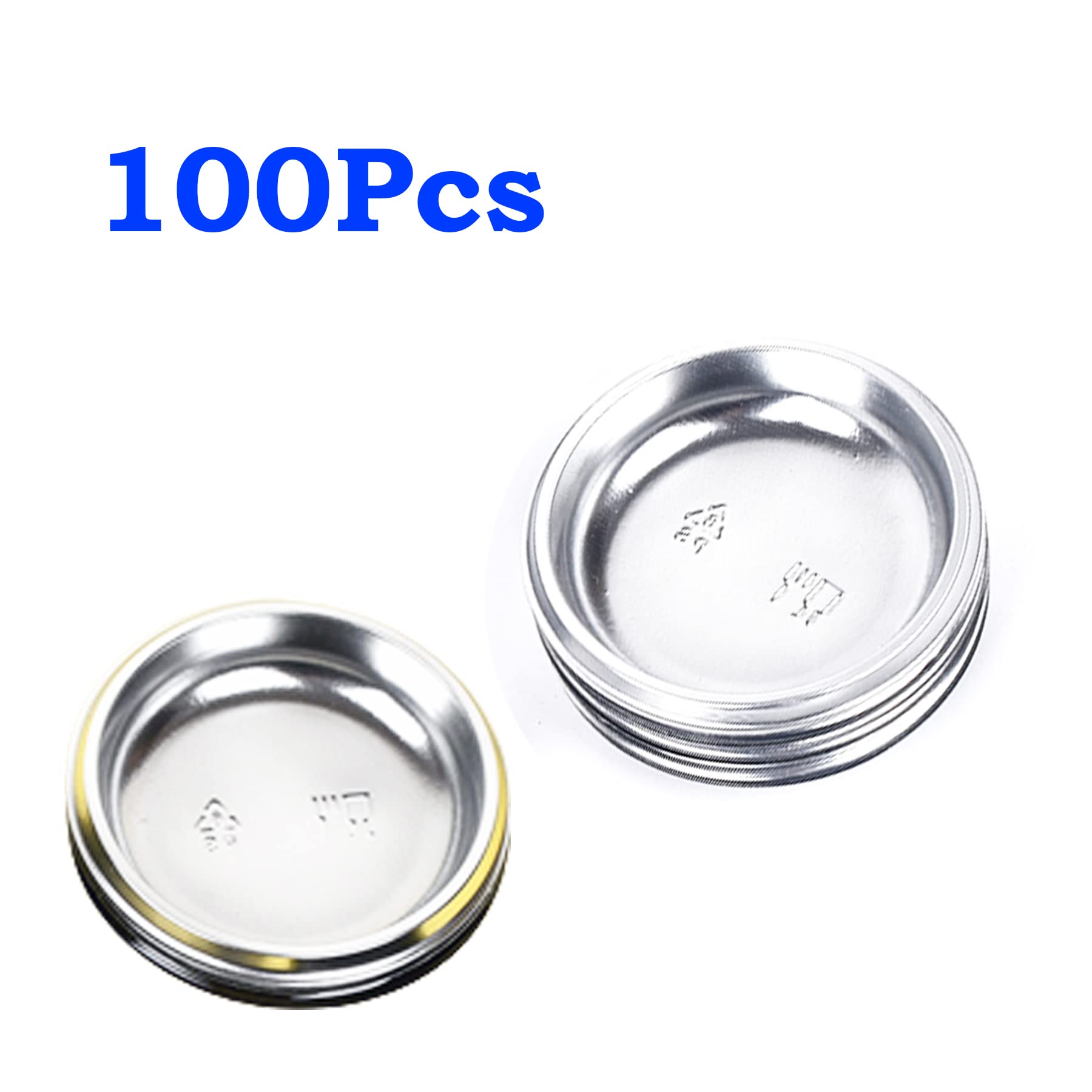 QJFCare 100Pcs Round Disposable Sauce Dishes - Mini Dipping Dessert Plates, Soy Sauce Bowls, Seasoning Dishes for Home, Restaurant & Party Use - Silver (Ideal for Sushi, Appetizers, Condiments & Small Snacks)
