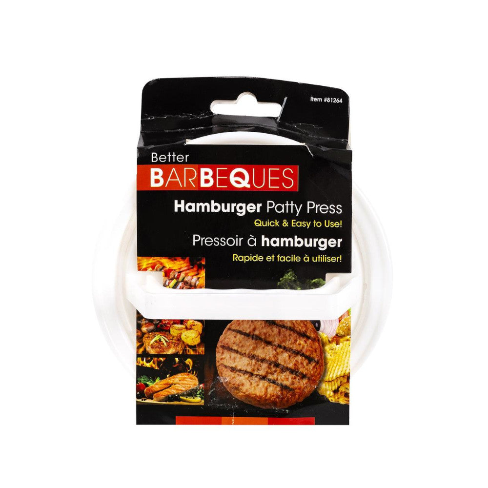 BETTER BARBEQUES 81264 Stainless Steel BBQ Hamburger Patty Press - Perfect for Backyard Grilling, Picnics, and Outdoor Cooking