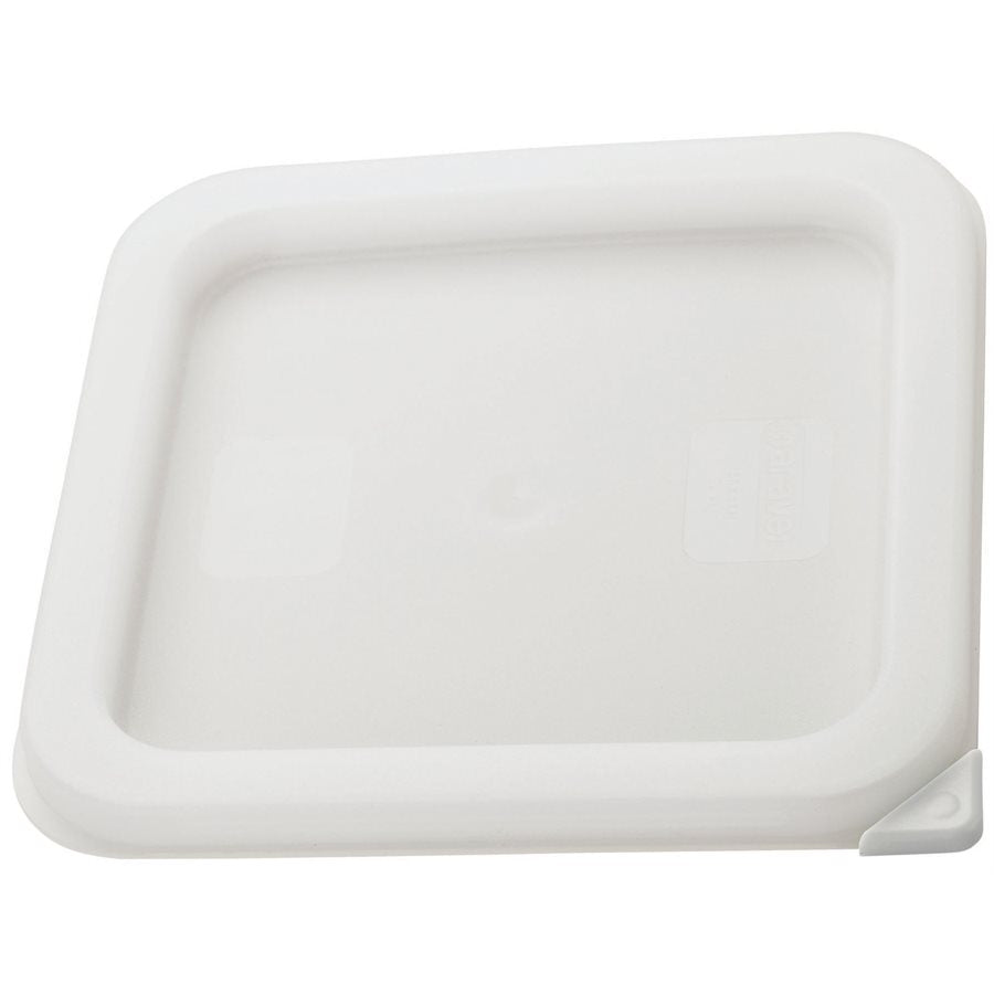Winco Square Food Storage Lids for 2 & 4 Quart Containers - Airtight Plastic Covers for Meal Prep, Leftovers & Refrigerator Organization (White, 12-Pack) - Perfect for Kitchen Storage, Picnics & Office Lunches