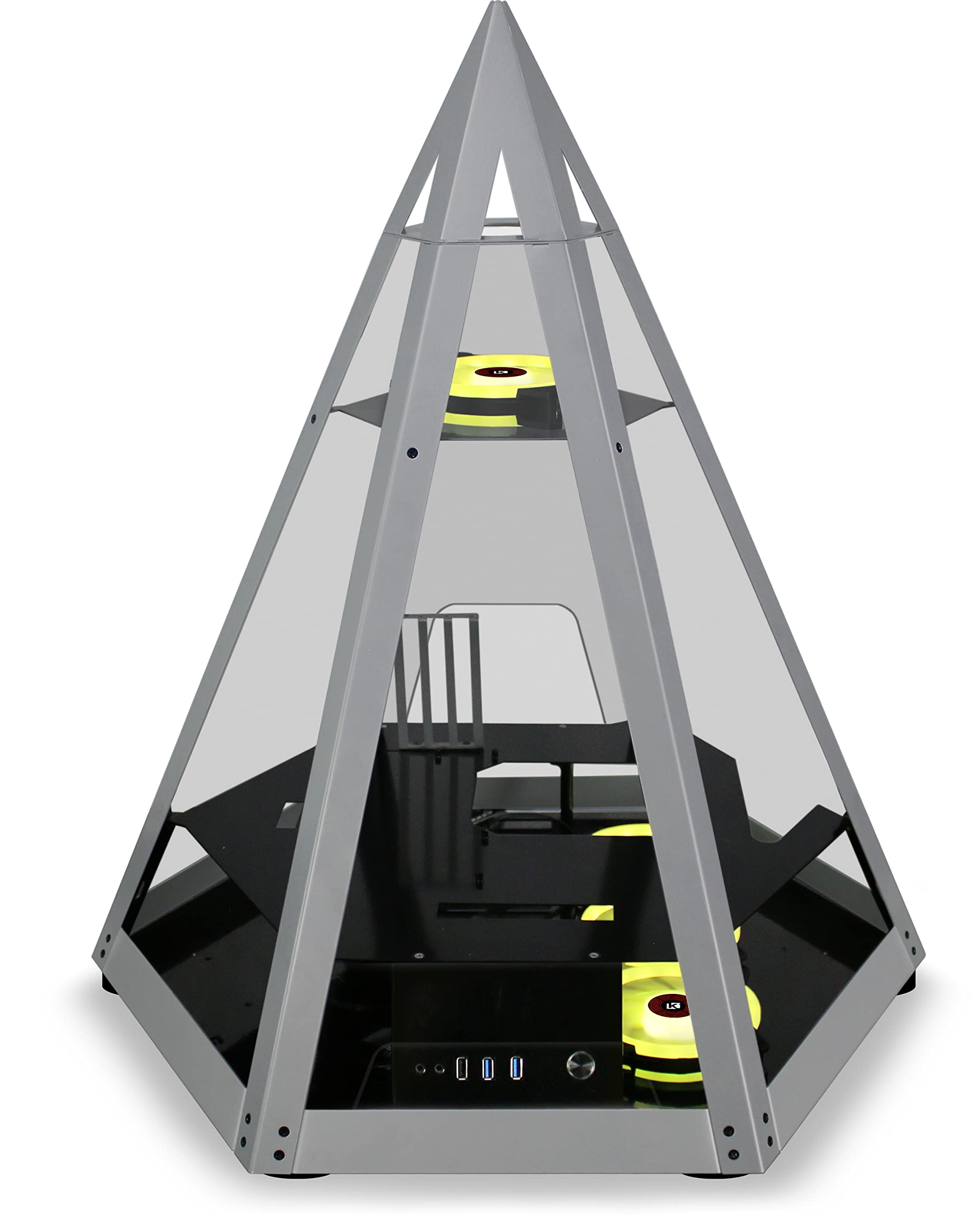 KEDIERS Diamond Pyramid ATX Mid Tower PC Case - Innovative Gaming Computer Case with Tempered Glass & RGB Lighting, High Airflow Design for Gaming PCs (Model C600) - Perfect for Esports, Streaming & High-Performance Gaming Setups