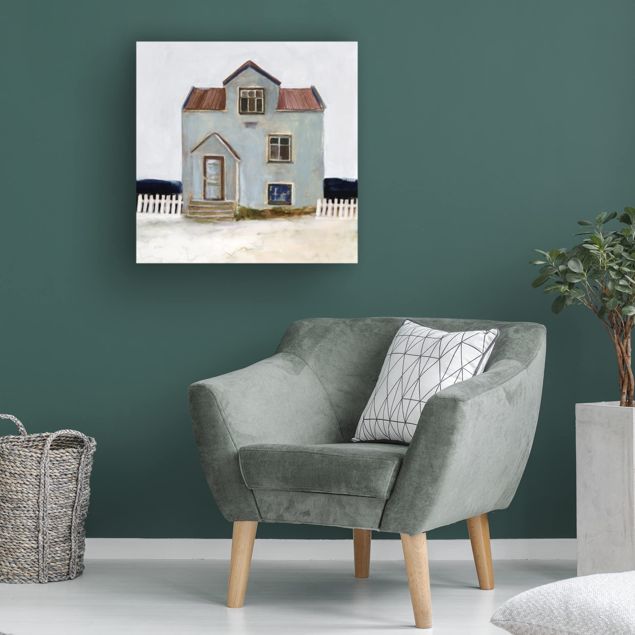 Stellar Design Studio 'Beach Hut III' Canvas Wall Art Print - Coastal Decor for Living Room, Bedroom & Office - High Quality Trademark Fine Art