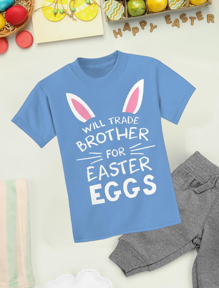 Funny Easter Egg Hunting Sibling T-Shirt for Toddler & Youth Boys & Girls - Cute Brother Sister Matching Outfits for Easter Egg Hunt & Spring Family Activities