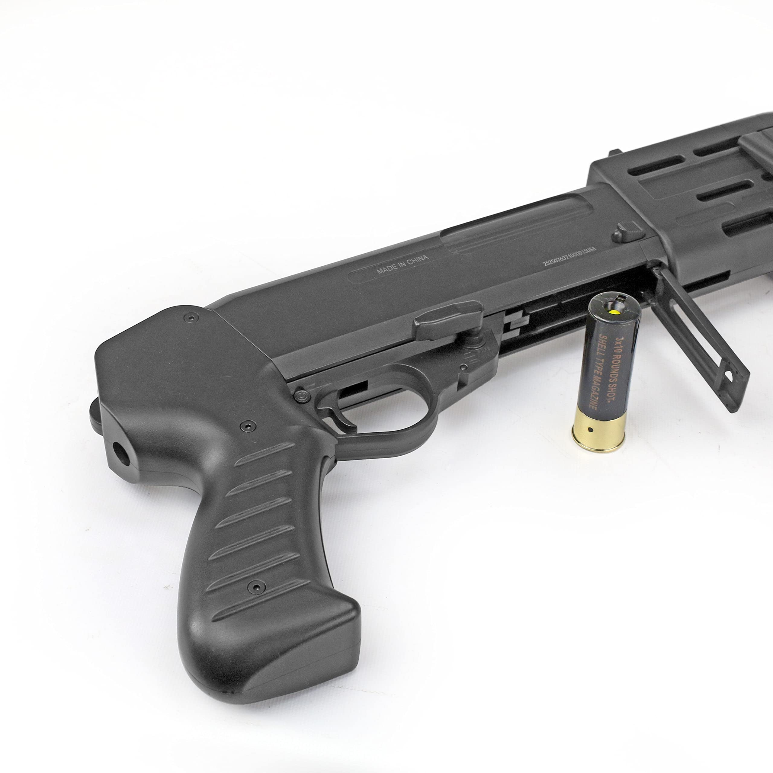 BBTac Tri-Shot Spring Airsoft Shotgun - 3 Barrel Pump Action with Shells, High FPS for Outdoor Airsoft Battles & Tactical Training