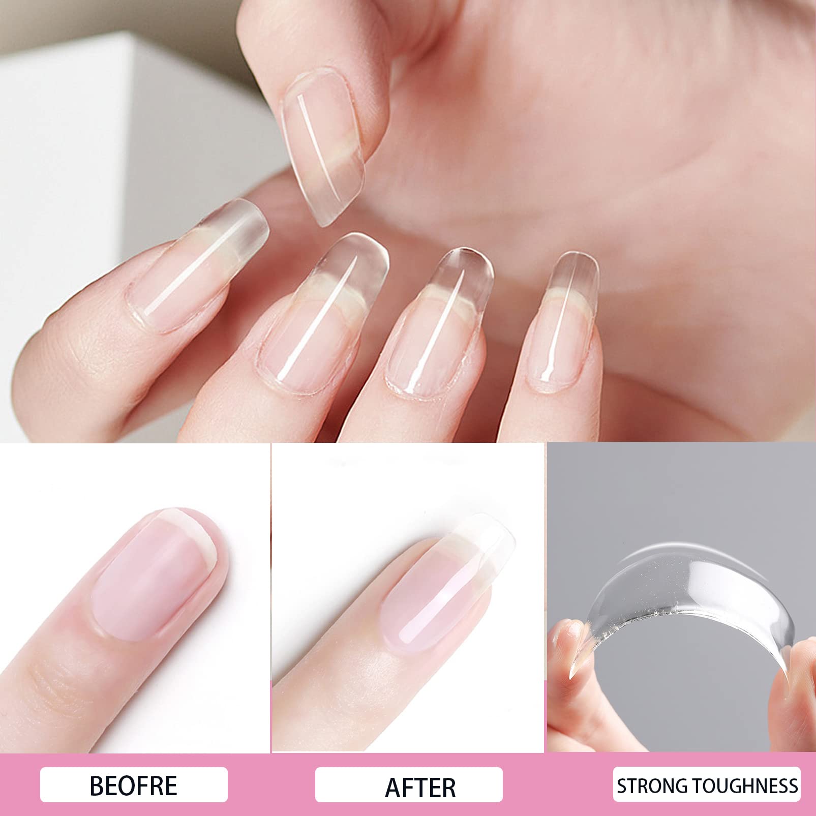 Clear Builder Nail Gel - 15ml UV/LED Nail Extension & Strengthening Gel for Nail Repair, Modeling & Art Decoration | Professional Salon & DIY Home Manicure Kit