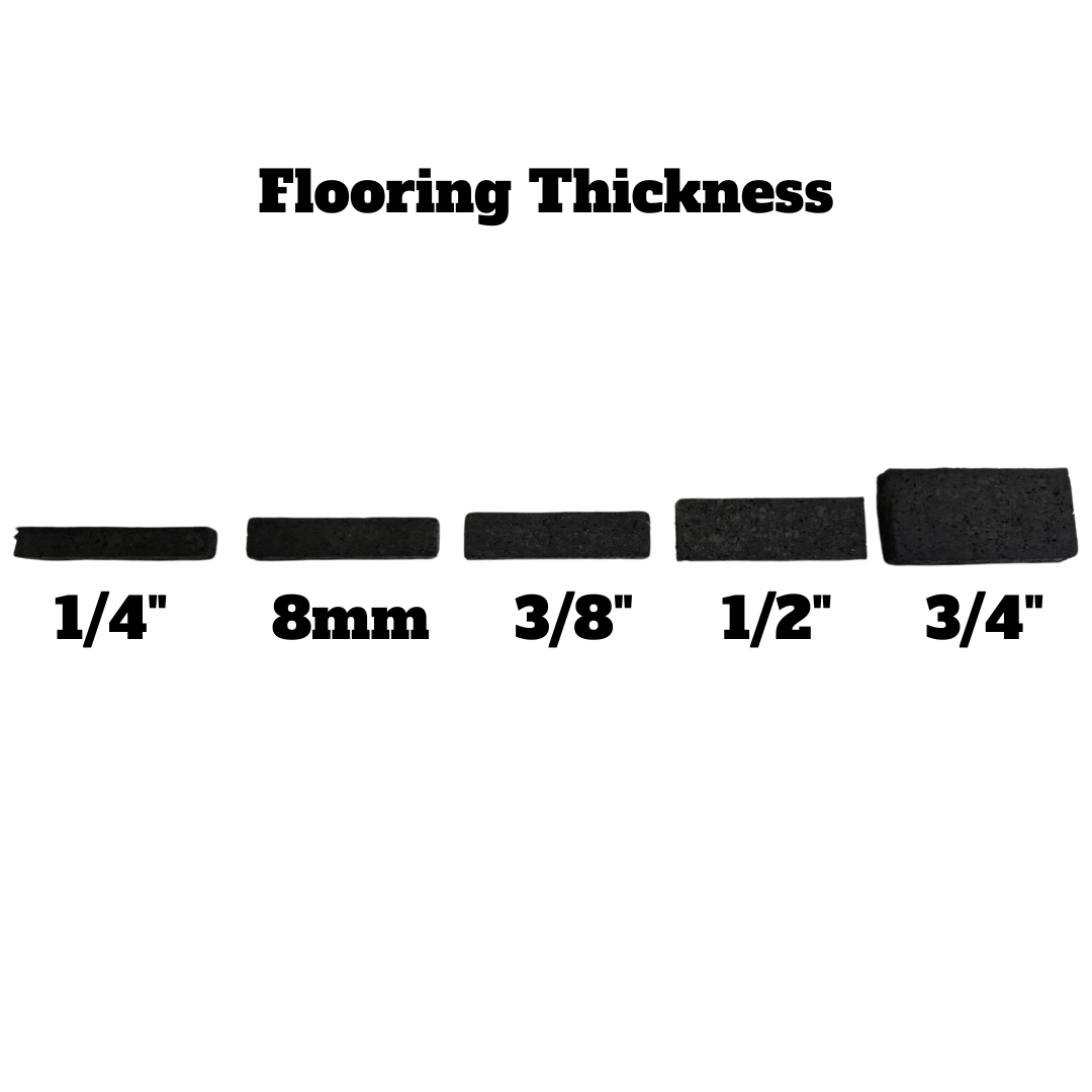 Premium 1/2 Inch Thick Rubber Floor Tiles - Interlocking Gym Flooring for Home & Commercial Use - Durable, Shock-Absorbent Exercise Mats for Weight Rooms, Garages, Play Areas and Fitness Studios