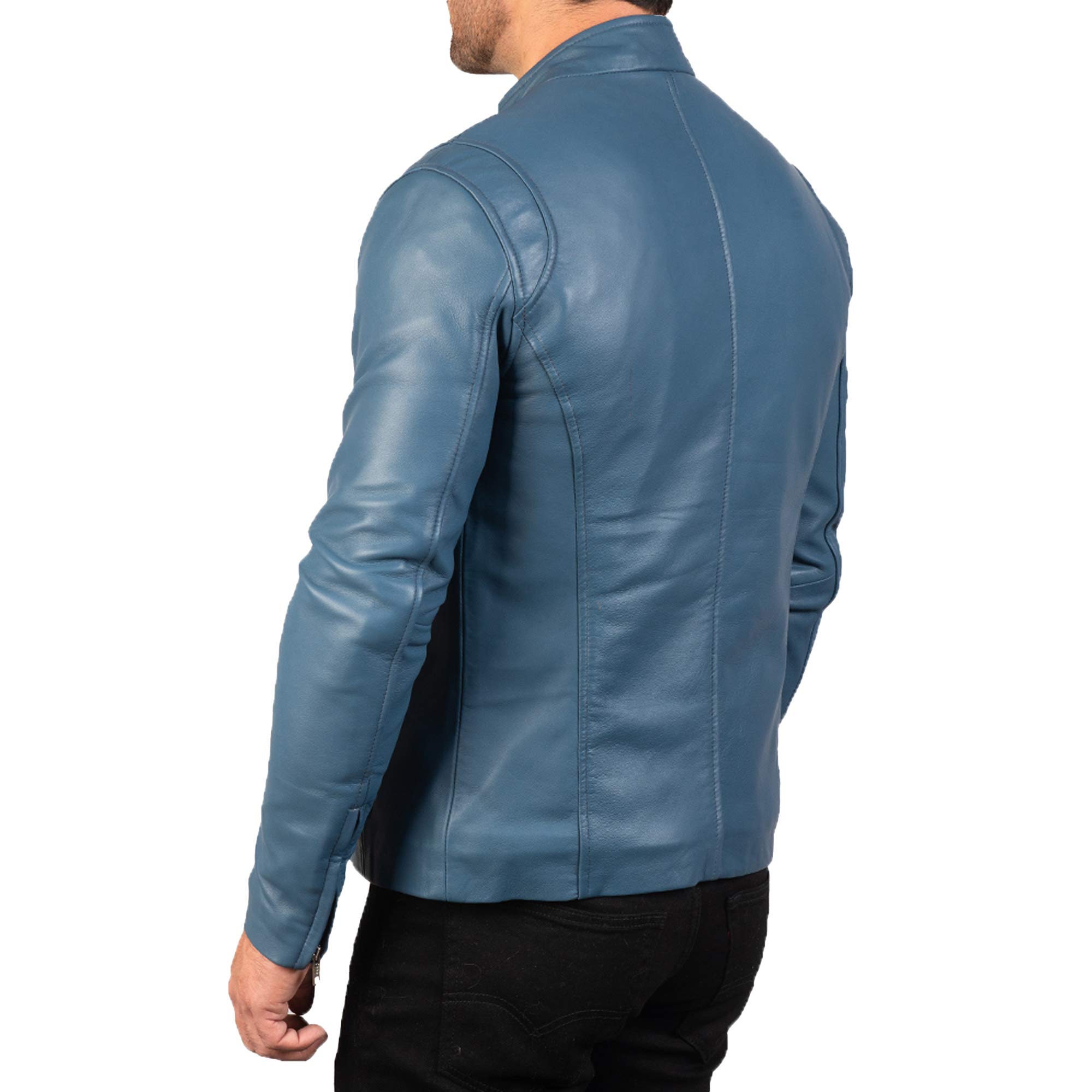 Genuine Men's Leather Jacket - Black & Brown Biker & Cafe Racer Style for Motorcycle Riding, Casual Outfits & Fashion Statement