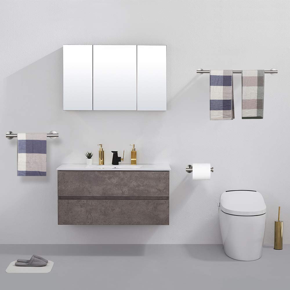 BEIGEEWY 24-Inch Stainless Steel Towel Bar - SUS 304 Brushed Nickel Bathroom Towel Holder - Modern Wall Mounted Towel Rack for Bath, Kitchen & Spa - Durable & Rustproof Bath Accessories