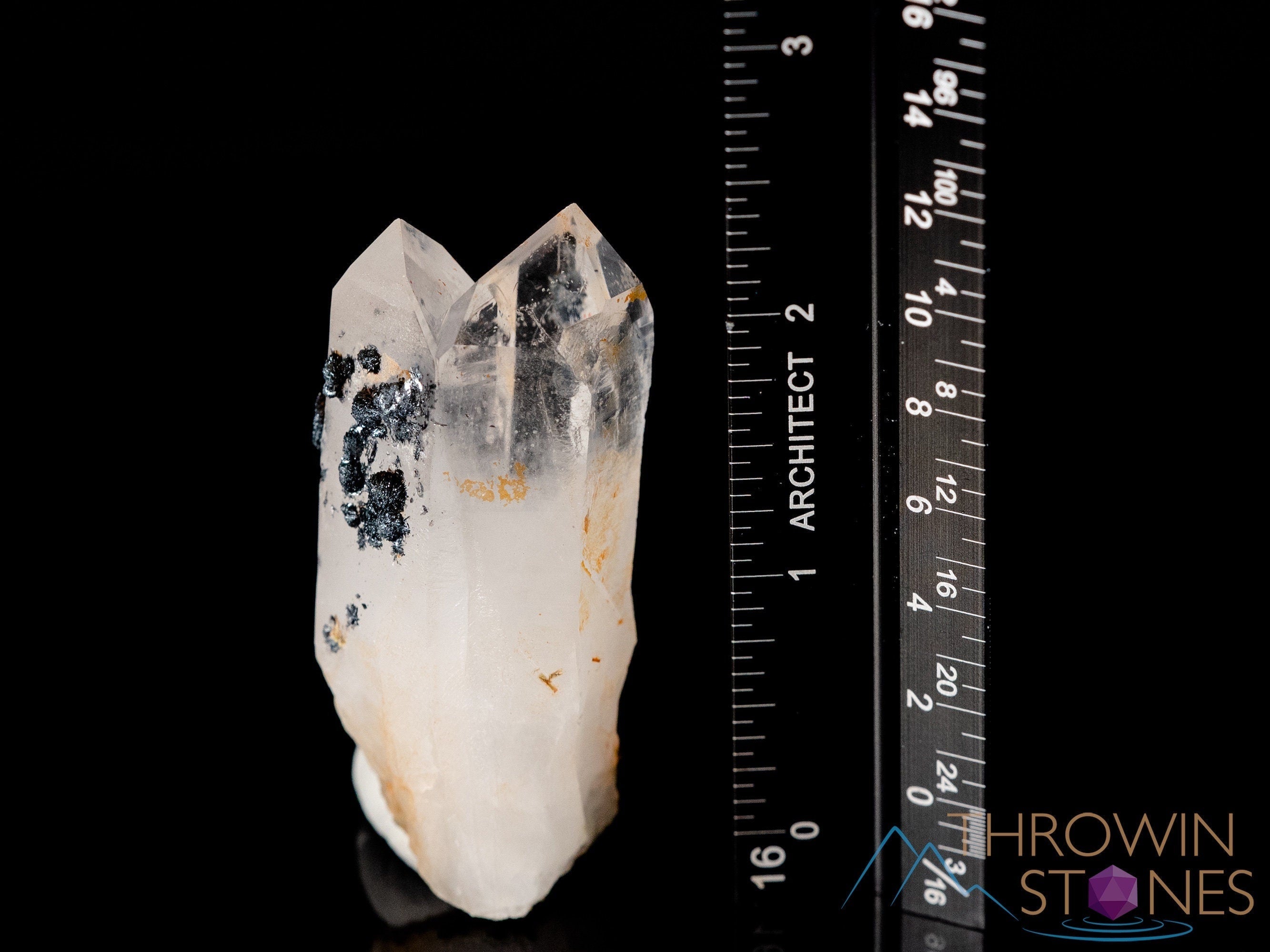 QUARTZ Raw Crystal Cluster with Specular HEMATITE - Natural Healing Stones for Home Decor, Twin Crystal Gift for Housewarming, Meditation & Spiritual Healing | Perfect for Office Desk, Living Room & Meditation Space