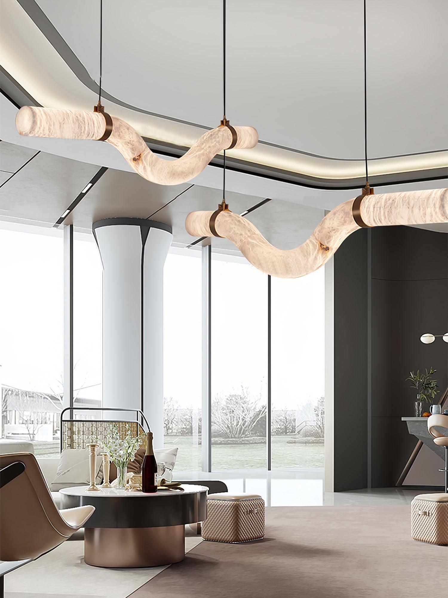 Modern Infinity Pendant Lamp - Adjustable Hanging Chandelier for Dining Room, Kitchen Island & Bedroom Lighting - Dimmable LED Ceiling Light Fixture with Unique Geometric Design