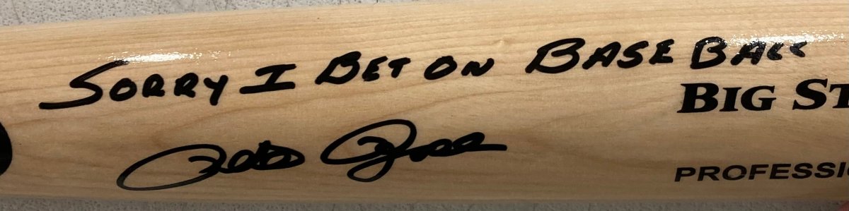 Pete Rose Cincinnati Reds Autographed Tan Rawlings Pro Baseball Bat with JSA Certification - Perfect for MLB Memorabilia Collectors and Sports Fans Display