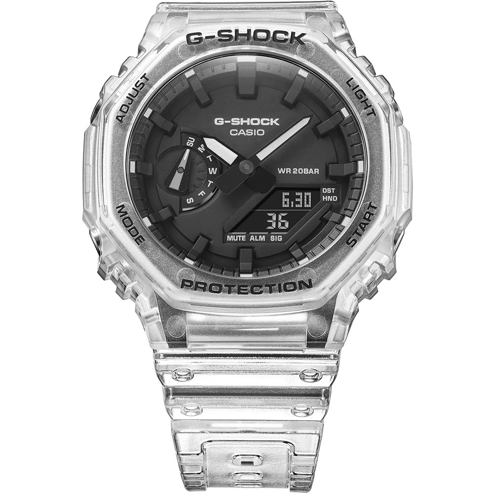 G Shock GA2100SKE 7A 'CasiOak' Transparent Series Watch - Shock Resistant Digital Analog Sport Watch for Men - Perfect for Outdoor Activities, Running & Extreme Sports