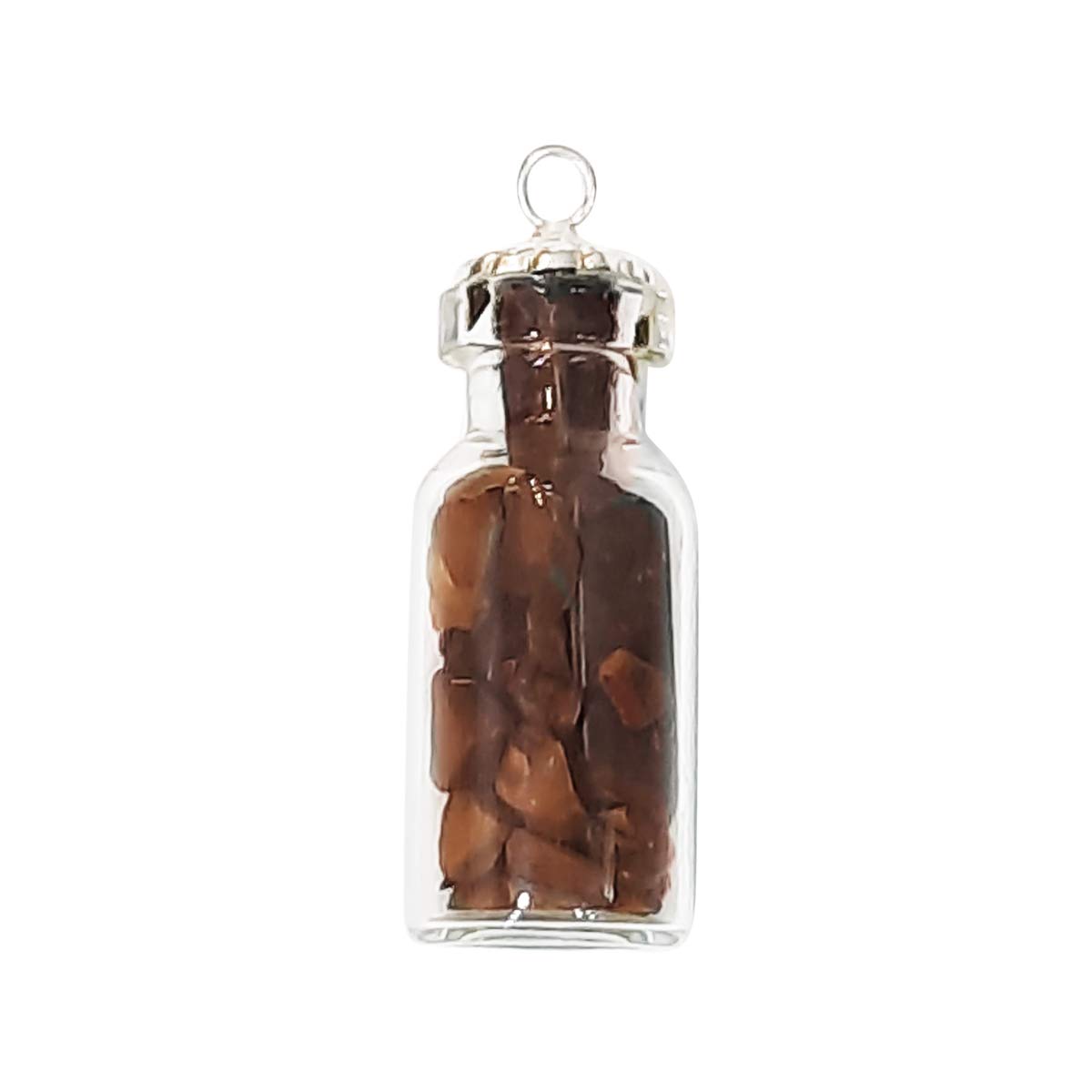 Shubhanjali Stone Bottle Pendant - Reiki Energized Natural Gemstone Chips Locket for Women & Girls - Spiritual Healing Jewelry for Meditation, Yoga & Positive Energy