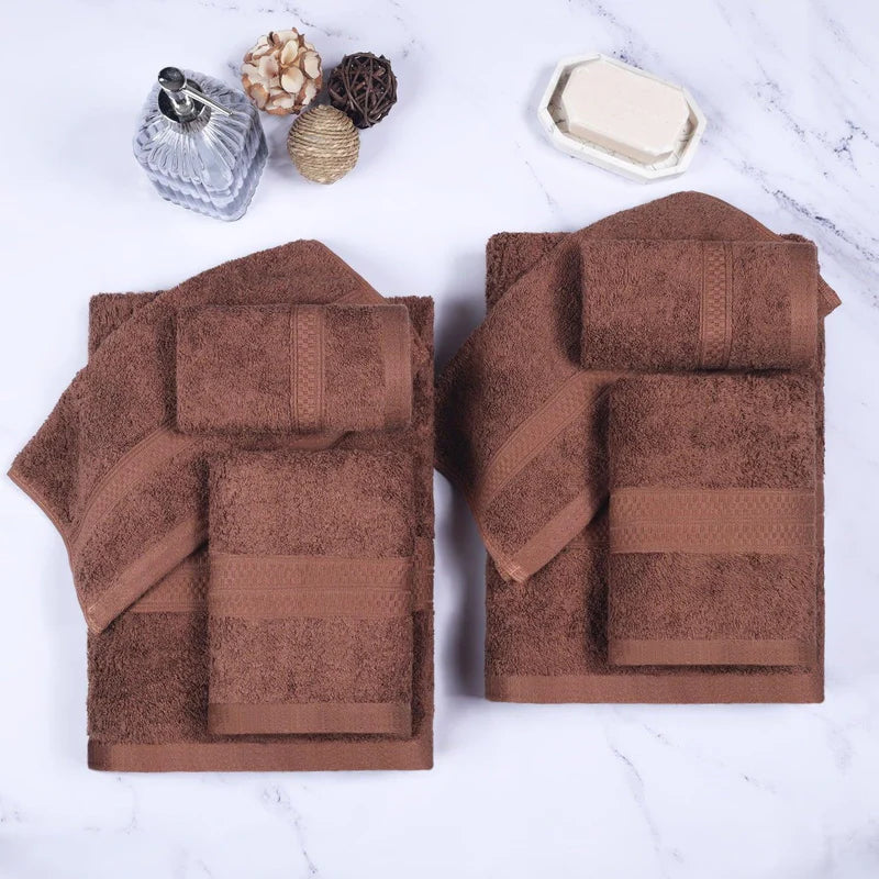 Ultra Soft Rayon Bamboo Cotton Blend 4-Piece Bath Towel Set | Highly Absorbent & Quick Dry | Perfect for Spa, Bathroom & Beach Use