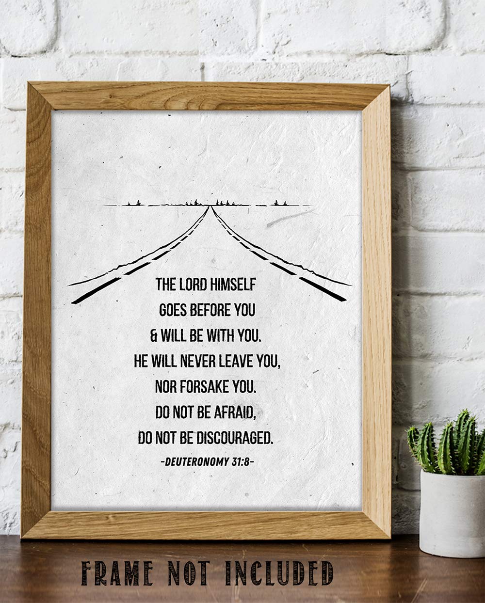 Deuteronomy Bible Verse Wall Art - Inspirational Scripture Quotes for Men, Modern Living Room Decor, Motivational Christian Gifts, Unframed 11x14 - Perfect for Home Office, Church & Man Cave Decor