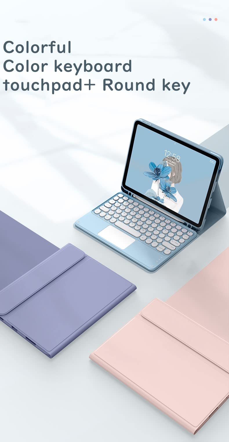 Galaxy Tab S8+/S7 FE Keyboard Case with Touchpad - Mint Green for Work & Study