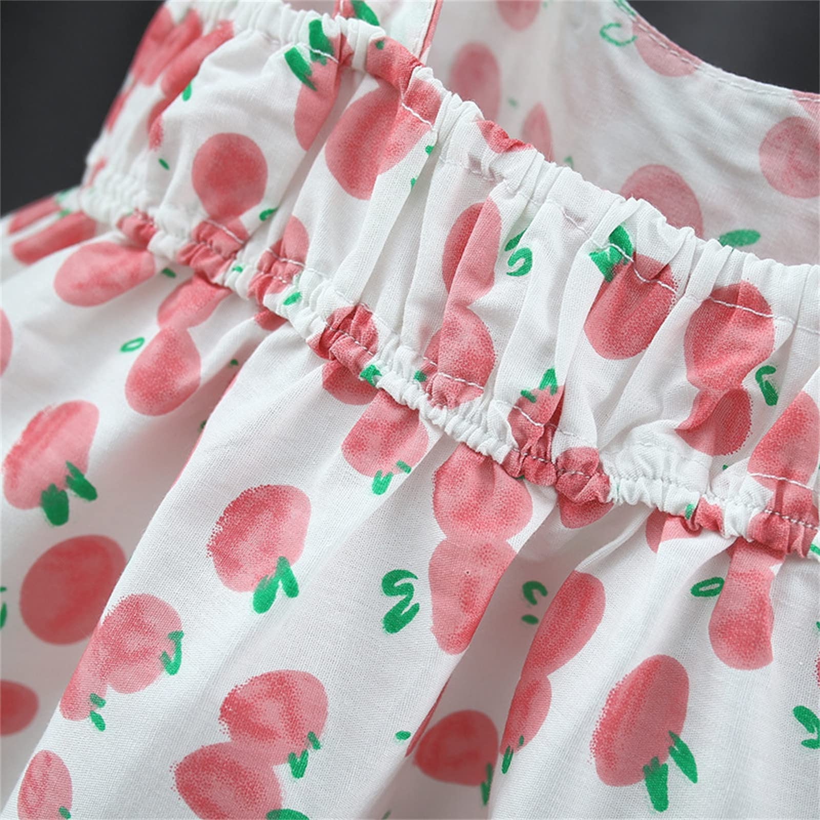 Bohemian Floral Toddler Baby Girl Dress - Summer Ruffle Strap Sleeveless Casual Beach Wedding Outfit (White, 12 Months) | Perfect for Beach Parties, Photo Shoots & Special Occasions