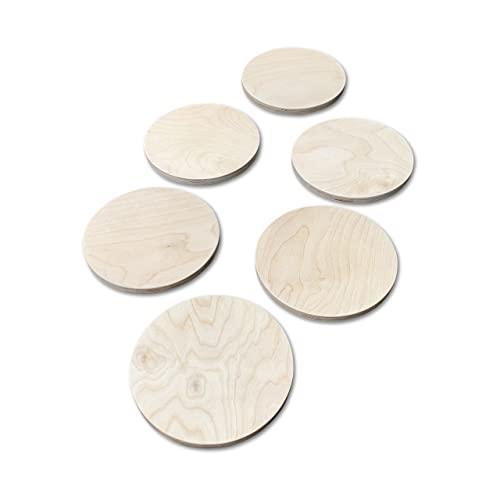 Montessori Wooden Stepping Stones for Kids - Set of 6 Colorful Balance Blocks for Indoor Active Play, Creative Learning & Motor Skills Development - Perfect for Playrooms, Preschools & Home Gyms (Honey Maple)