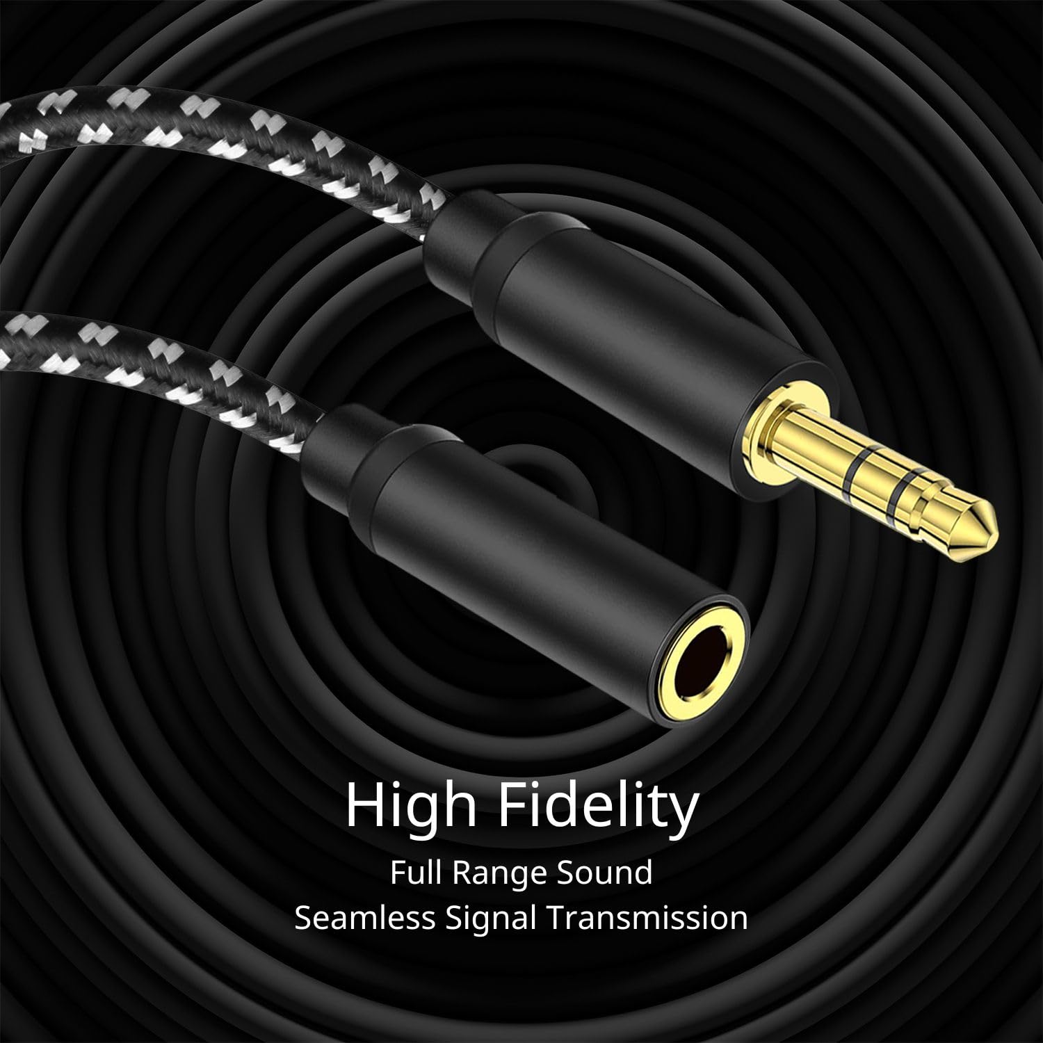 Premium 3.5mm Audio Jack Extension Cable - 6 Inch Male to Female AUX Stereo Headphone Extender Adapter for iPhone, Android, Smartphones, Speakers & Battery Cases | Perfect for Home, Office & Car Audio Setups