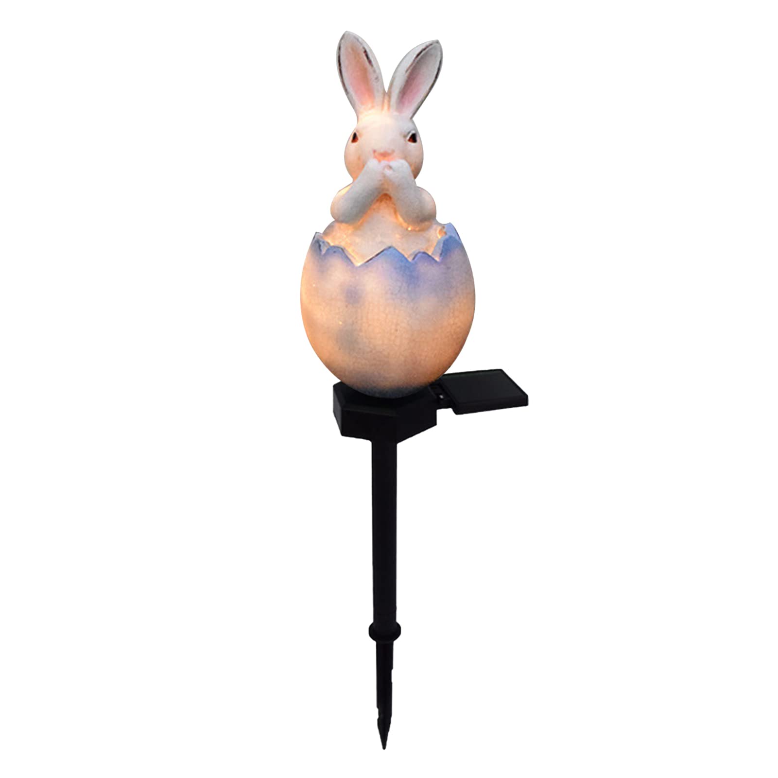 Solar Powered Garden Lights - Durable Resin Rabbit Statue with LED Lights for Outdoor Decor, Bunny Solar Stake Lights for Lawn, Patio, Easter Decoration (Blue) | Perfect for Easter, Garden Pathways, and Nighttime Ambiance