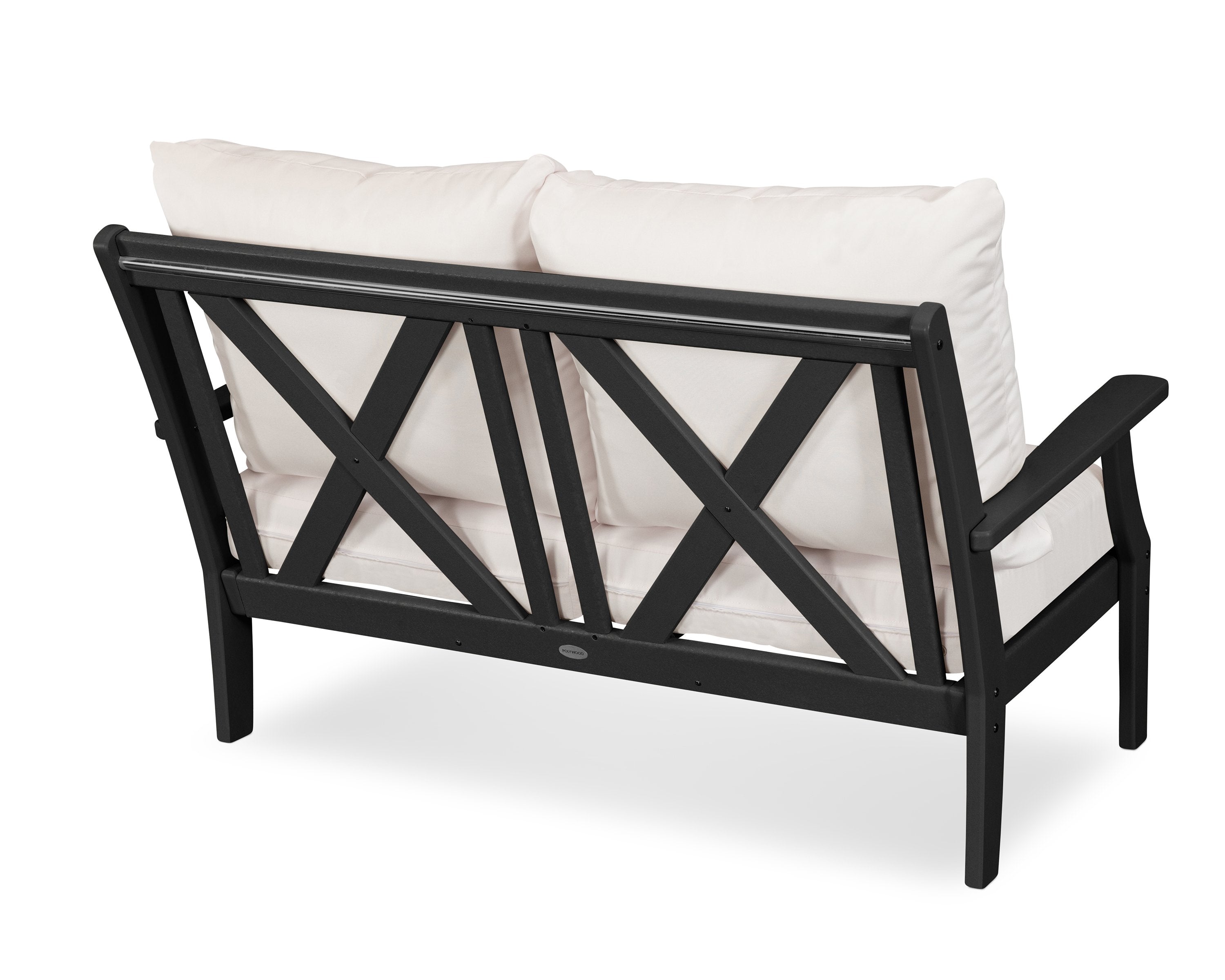 Polywood Braxton Deep Seating Settee - Outdoor Patio Furniture for Garden, Poolside & Backyard Relaxation