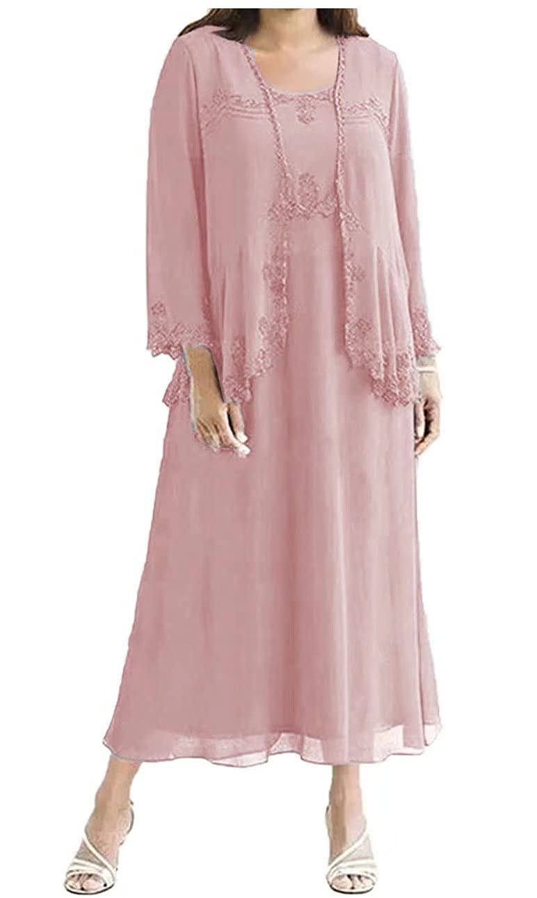 Elegant Tea-Length Mother of the Bride Dress with Jacket - Formal Wedding Gown for Mother of the Groom - Perfect for Evening Ceremonies, Receptions & Special Occasions