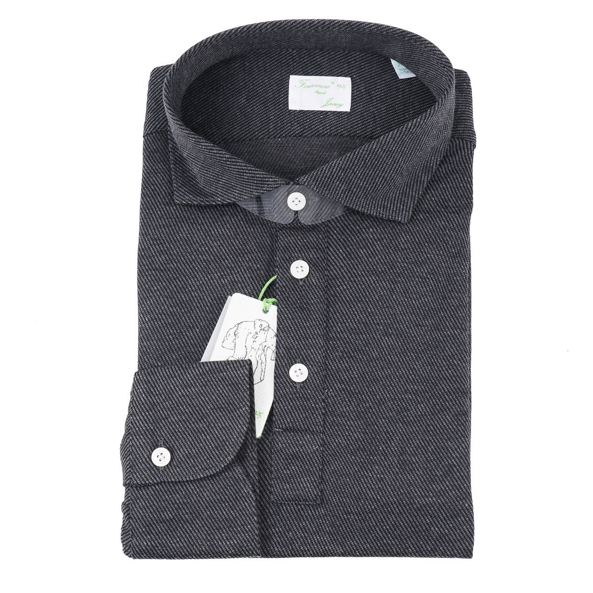 Finamore Men's Long Sleeve Jersey Polo Shirt - Comfortable Cotton Blend Casual Wear for Office, Golf & Everyday Outfits