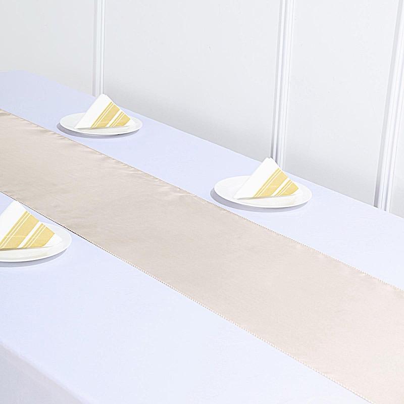 12x108 Inch Satin Table Runner for Wedding Decor - Elegant Banquet, Party & Special Event Table Covering - Perfect for Bridal Showers, Receptions & Formal Dinners